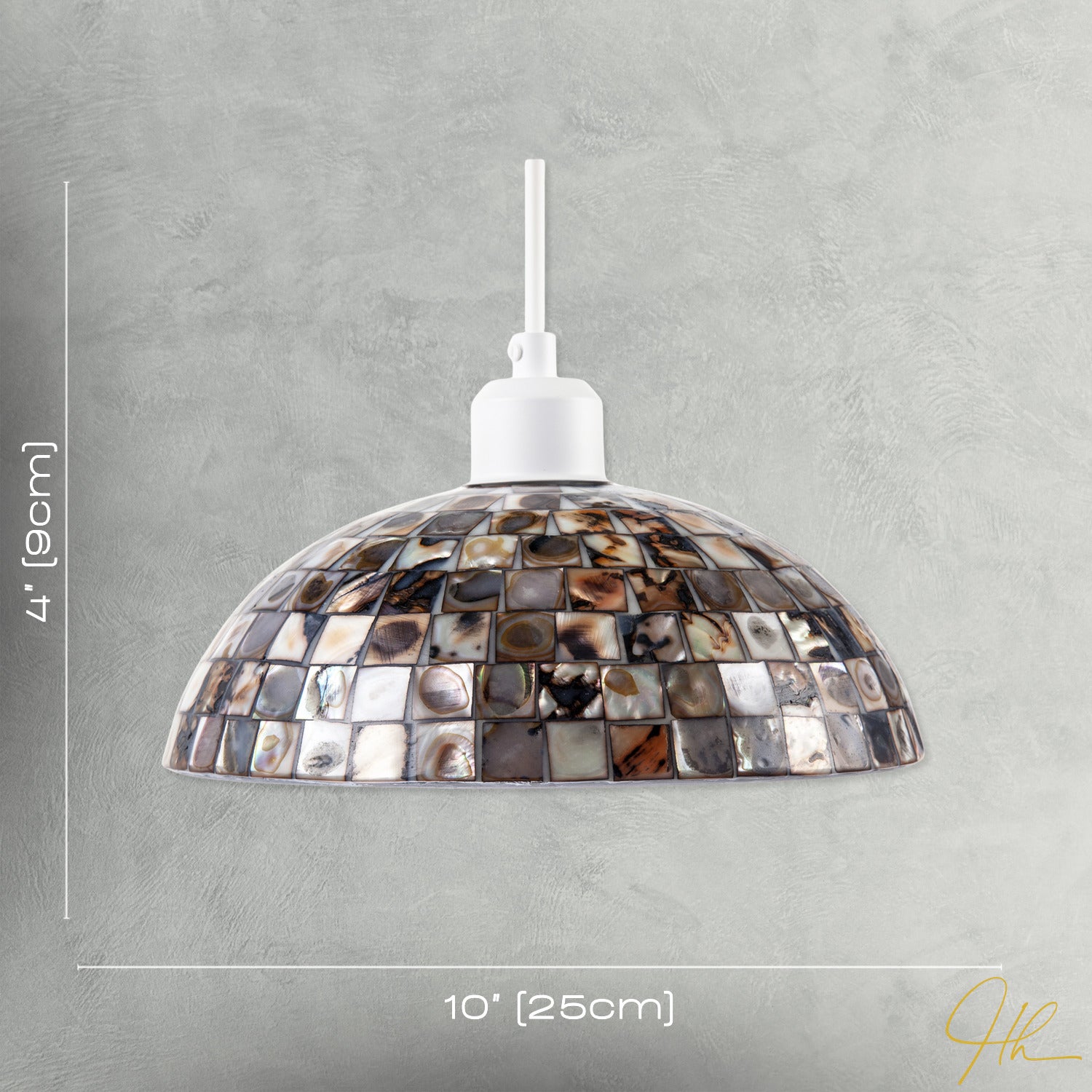 Natural Mother of Pearl Shell Mosaic Dome Ceiling Pendant Light Shade Image 7