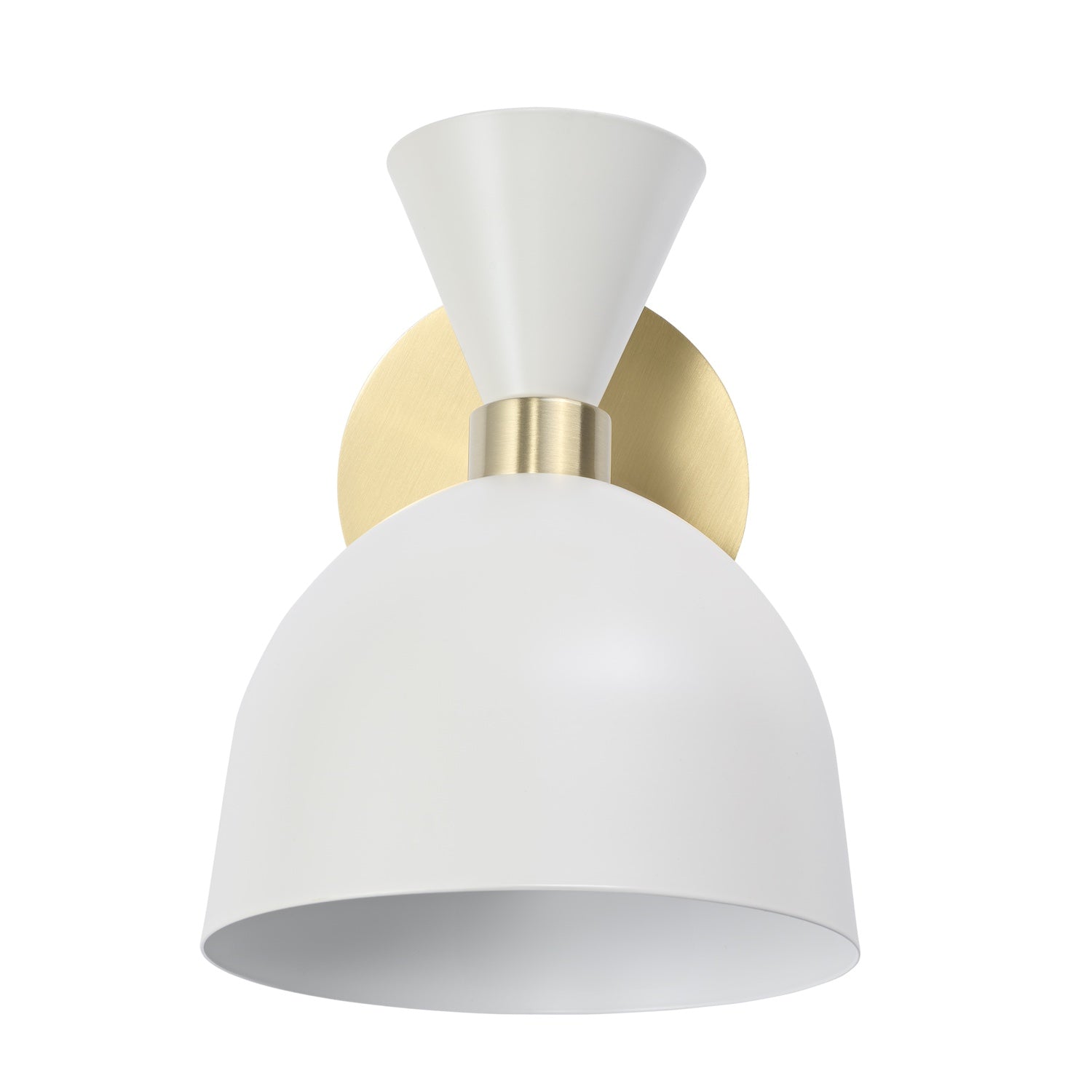 Modern Soft Cream and Brushed Gold Wall Lamp Fitting with Adjustable Spot Shade Image 2