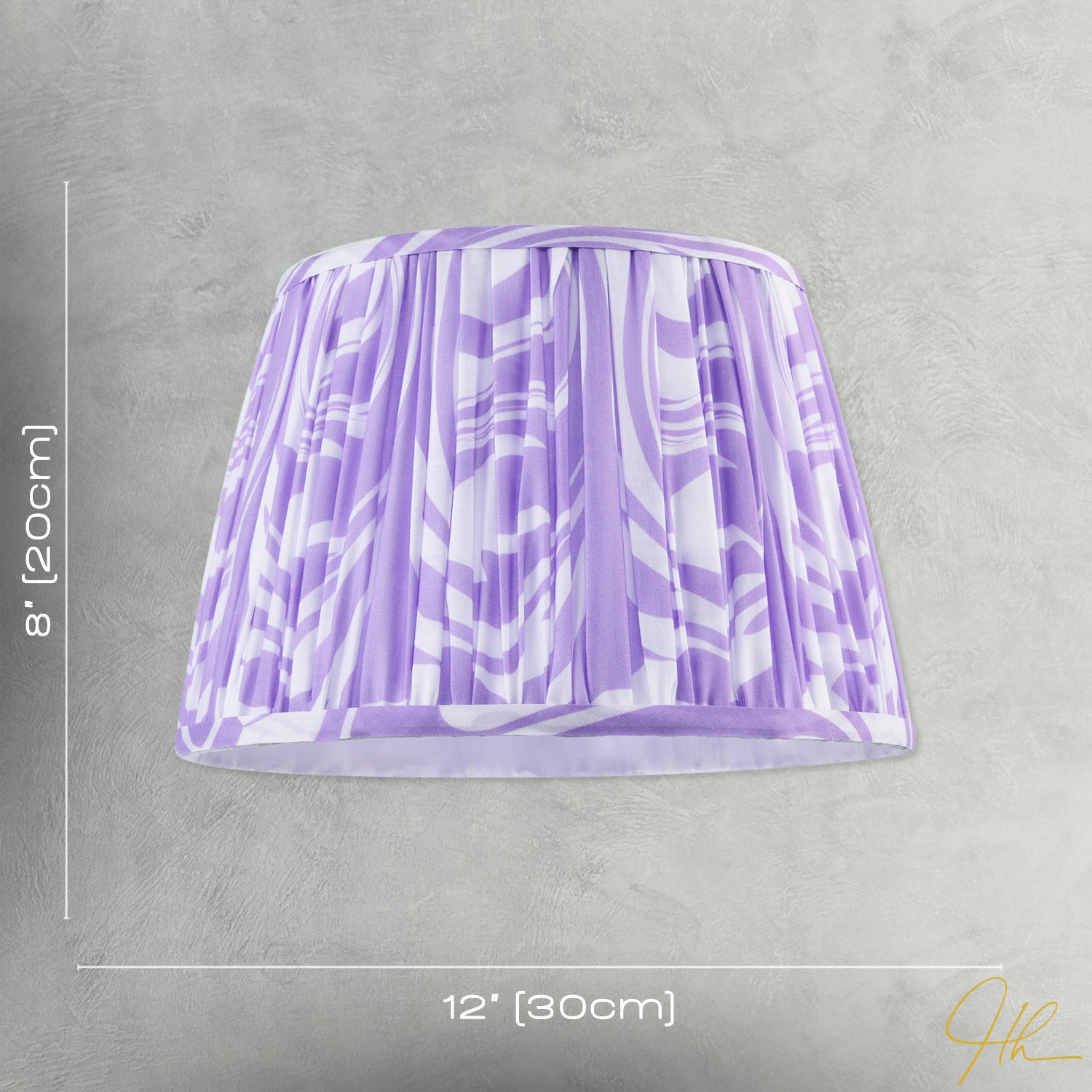 Modern Lilac Pleated Cotton Fabric Lamp Shade with Wavy Lines Design Image 7