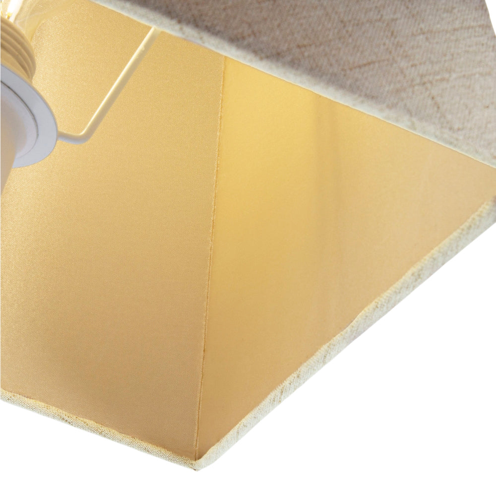 Contemporary and Sleek Taupe Linen Fabric Empire Square Lamp Shade 60w Maximum Image 2