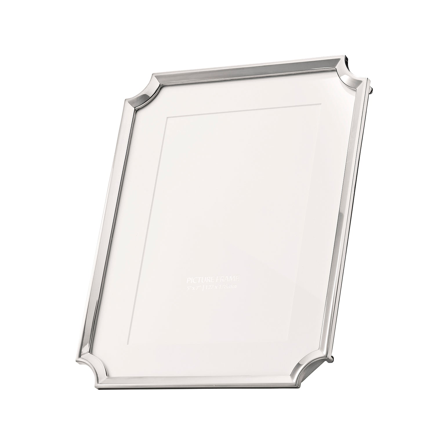 Modern Polished Nickel Plated 5x7 Picture Frame with Scallop Shaped Corners Image 1