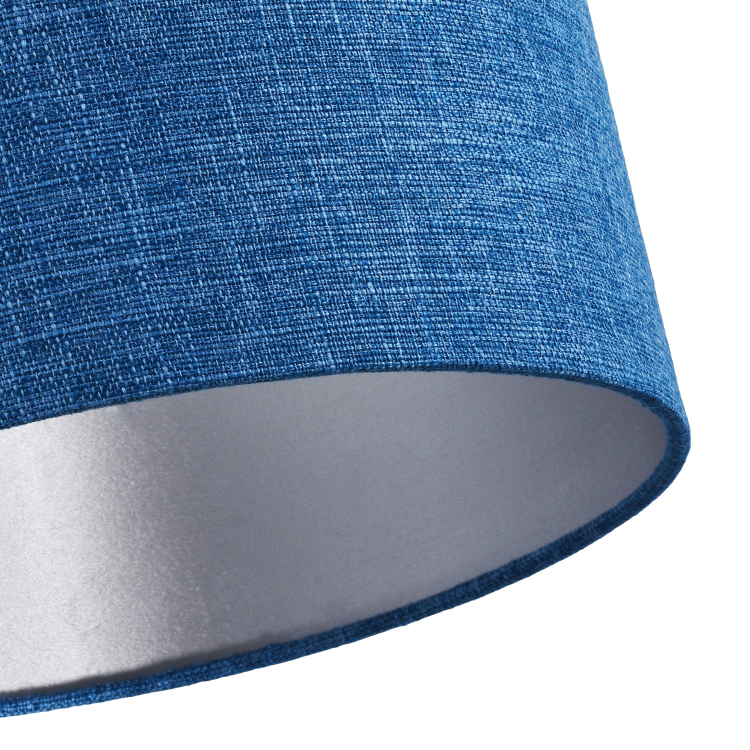 Contemporary and Sleek 12 Inch Midnight Blue Linen Drum Lamp Shade 60w Maximum Image 3