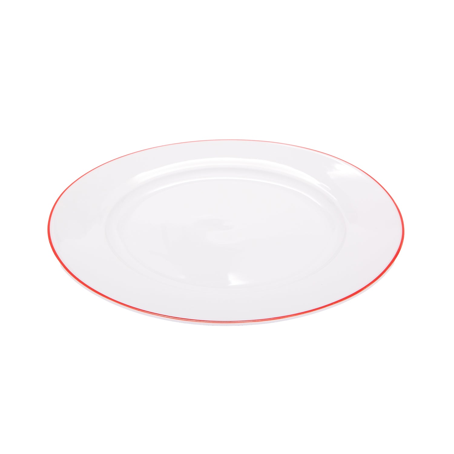 Set of 4 Durable White Ceramic Side Plates with Elegant Red Rim Image 3