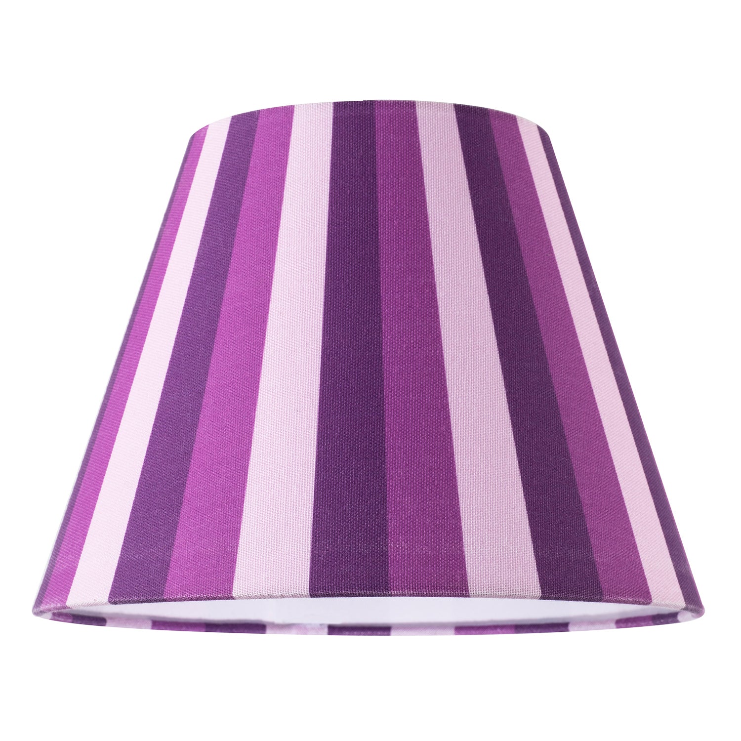Multi Purple Tone Striped Linen Coolie Lamp Shade with Cotton Inner Image 1