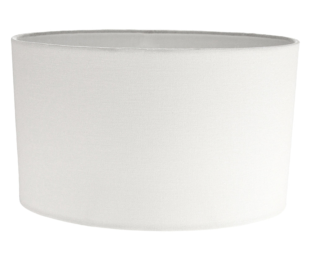 Contemporary and Stylish Ivory White Linen Fabric Oval Lamp Shade - 30cm Width Image 1