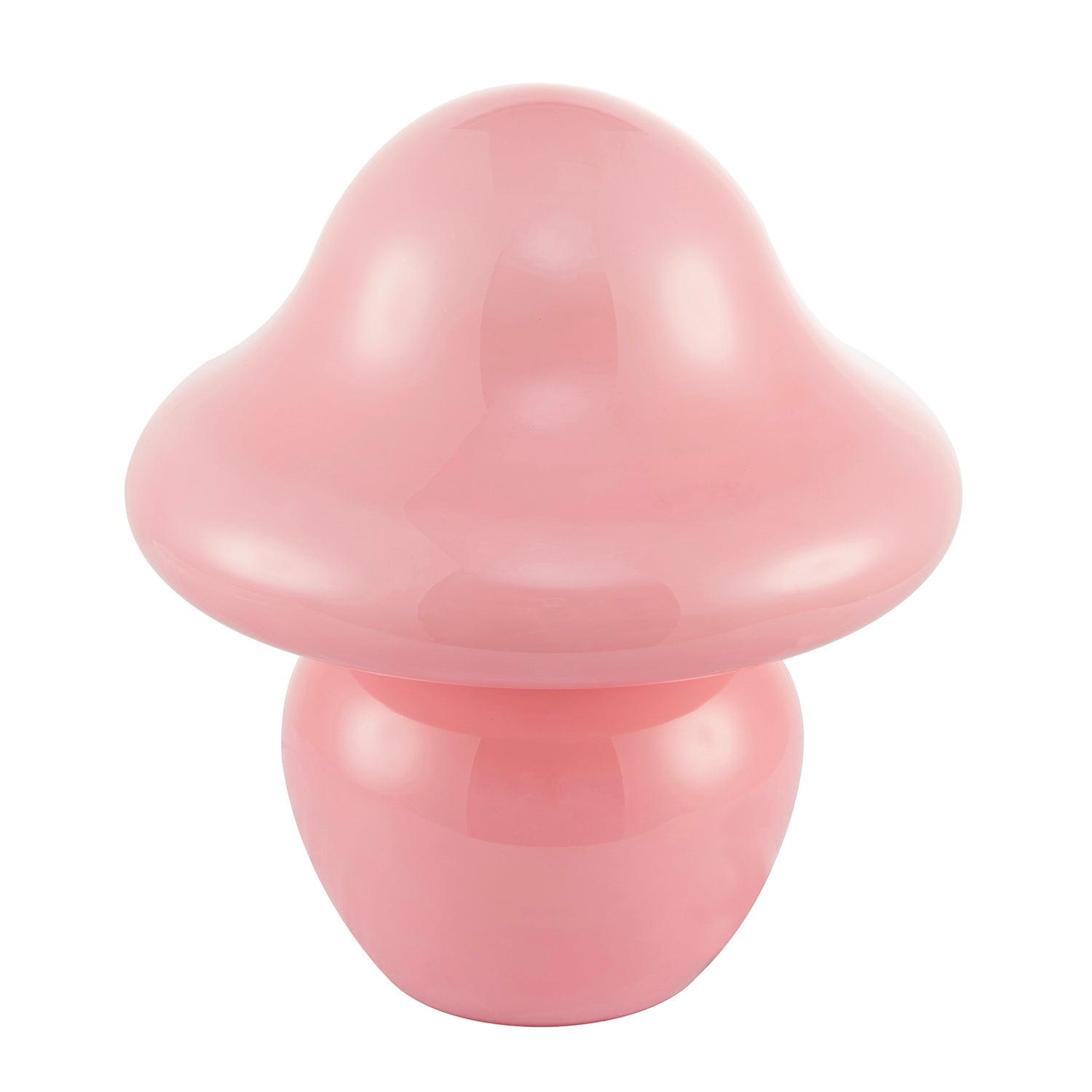 Soft Blush Pink Mushroom Table Lamp with Curvy Head and Round Base Image 5