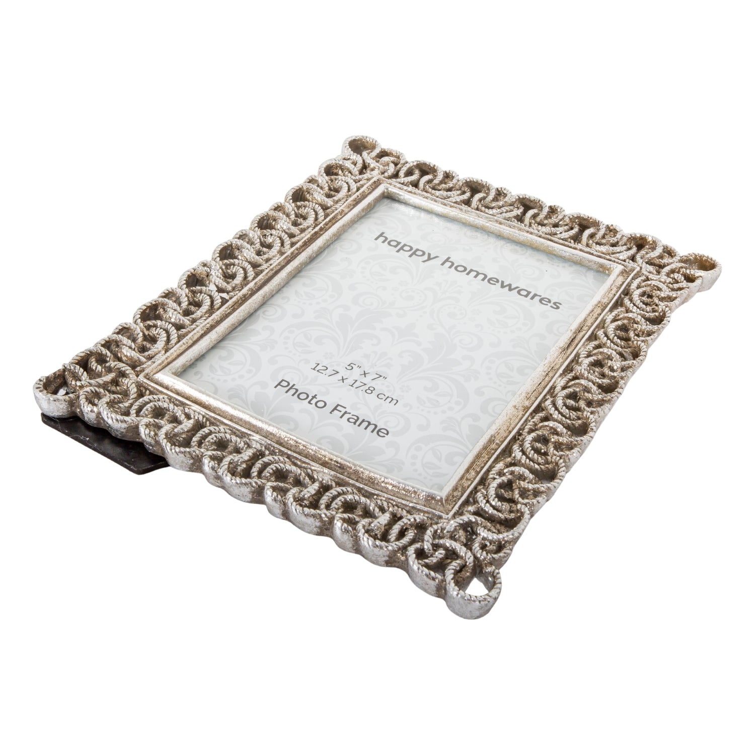 Ornate Traditional Aged Rustic Silver 5x7 Picture Frame with Spiral Loops Decor Image 5