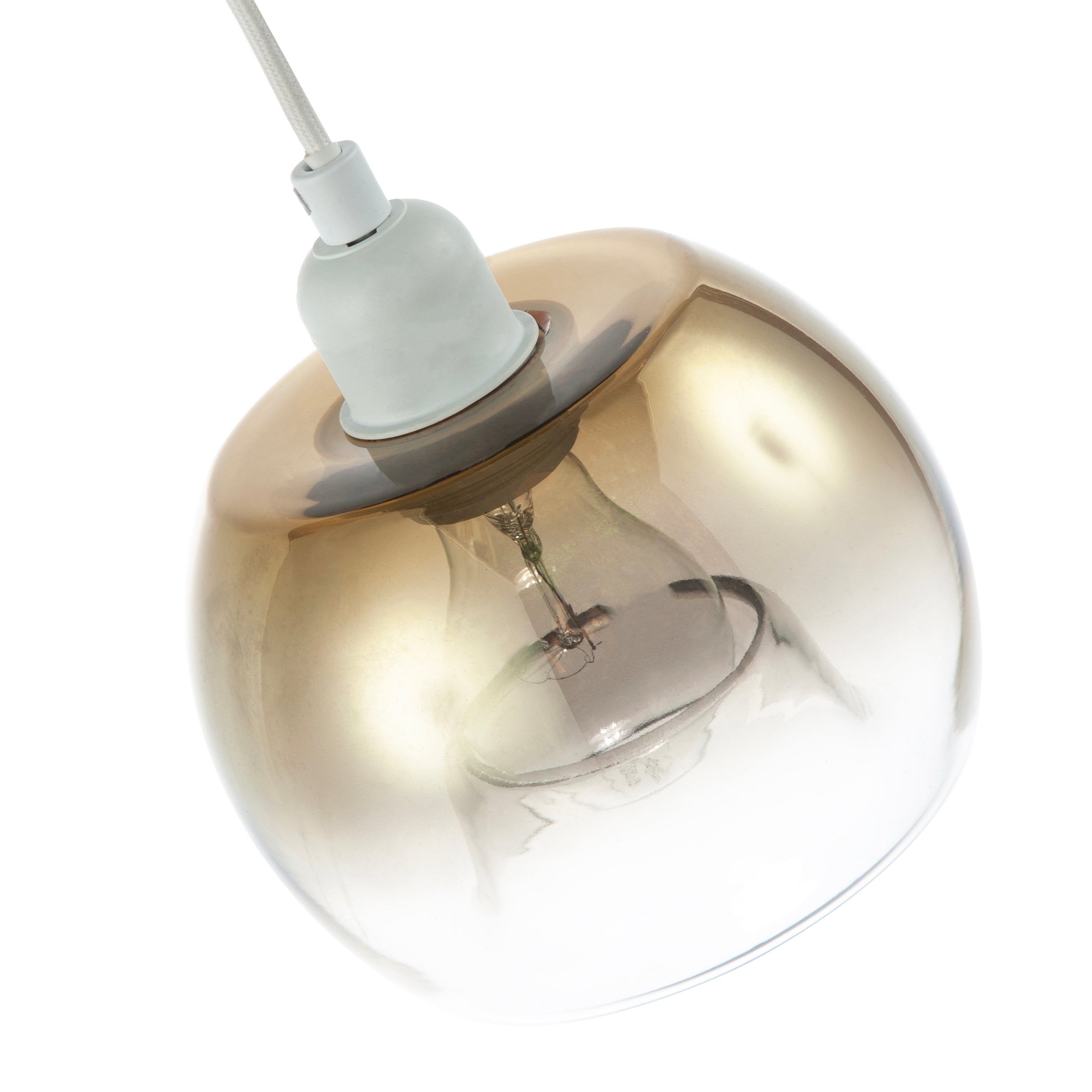Modern Polished Gold and Clear Glass Circular Pendant Lighting Shade Image 3