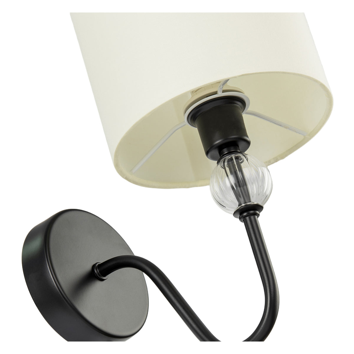 Sleek Bedside Wall Light in Matte Black with Pull Switch and Shade Image 8