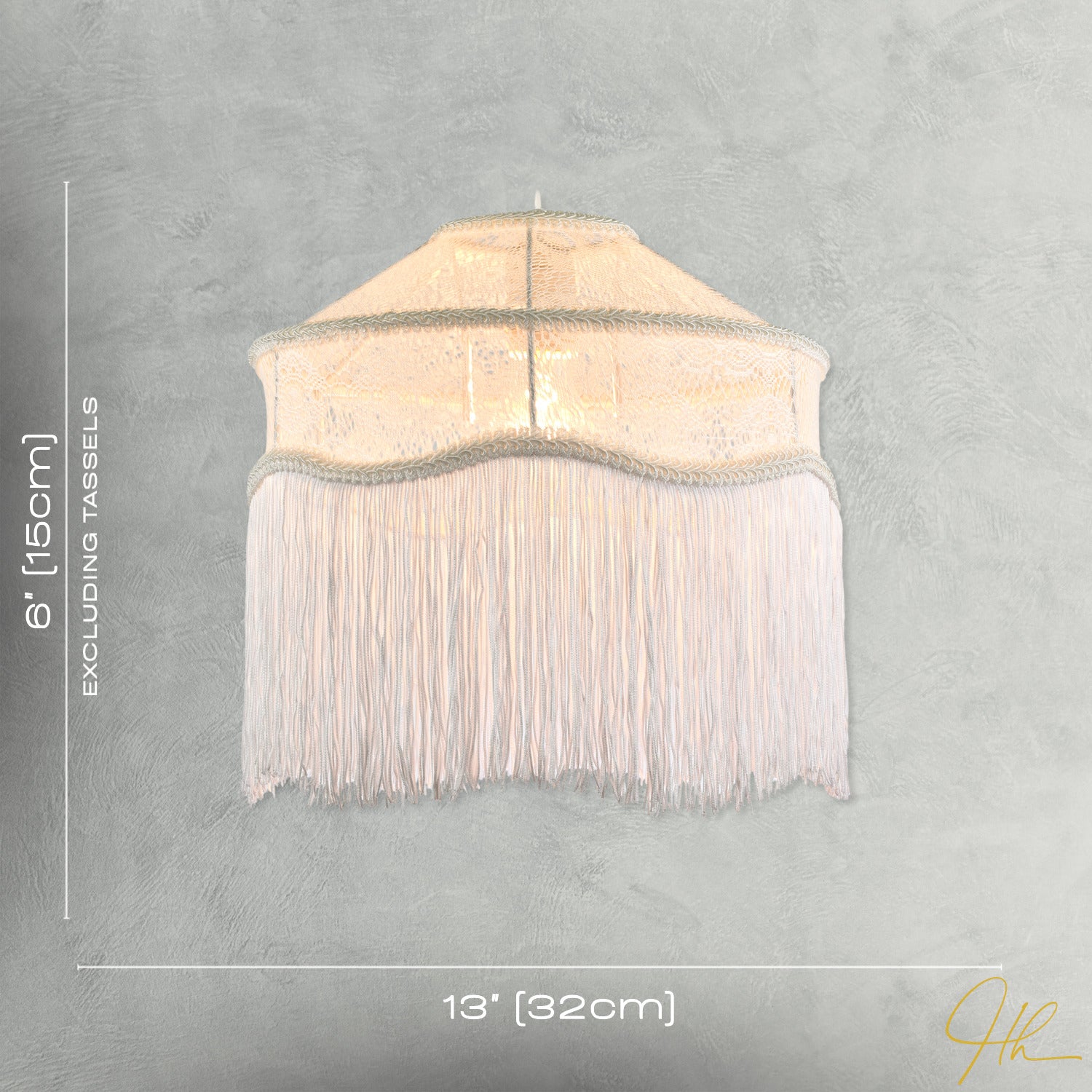 Chic White Lace Fabric Victorian Style Pendant Light Shade with Trims Image 7