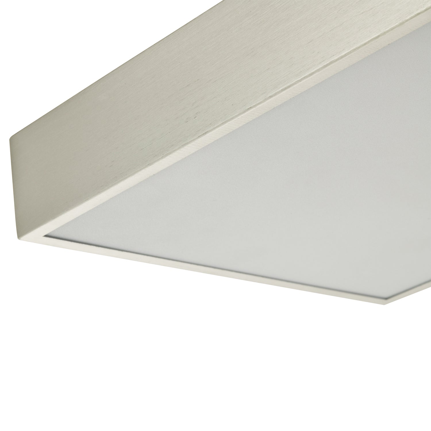 Modern 25w LED Flush Square Ceiling Light in Brushed Silver with Opal Diffuser Image 4