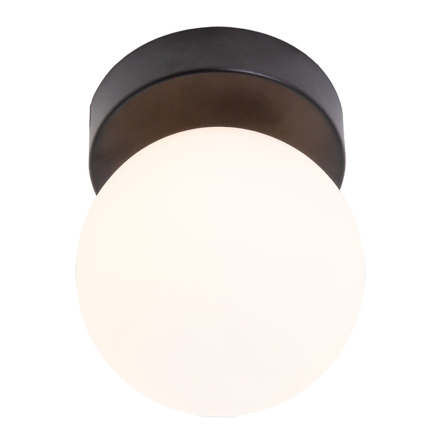 Modern Compact Bathroom Ceiling Light with Opal Glass Globe Shade Image 2