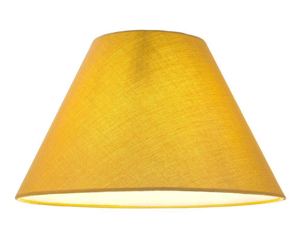 Traditional 12" Ochre Cotton Coolie Lampshade Suitable for Table Lamp or Pendant Image 2