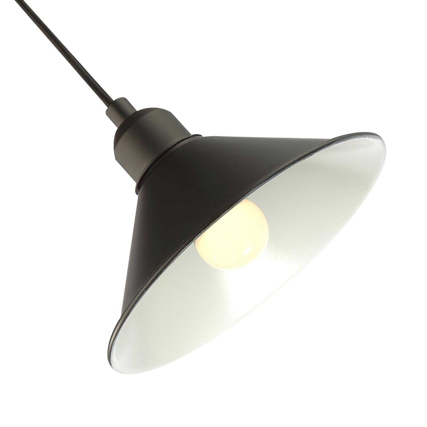 Cone Shaped Industrial Metal Pendant Lamp Shade in Mat Black - 21cm x 8cm Image 8