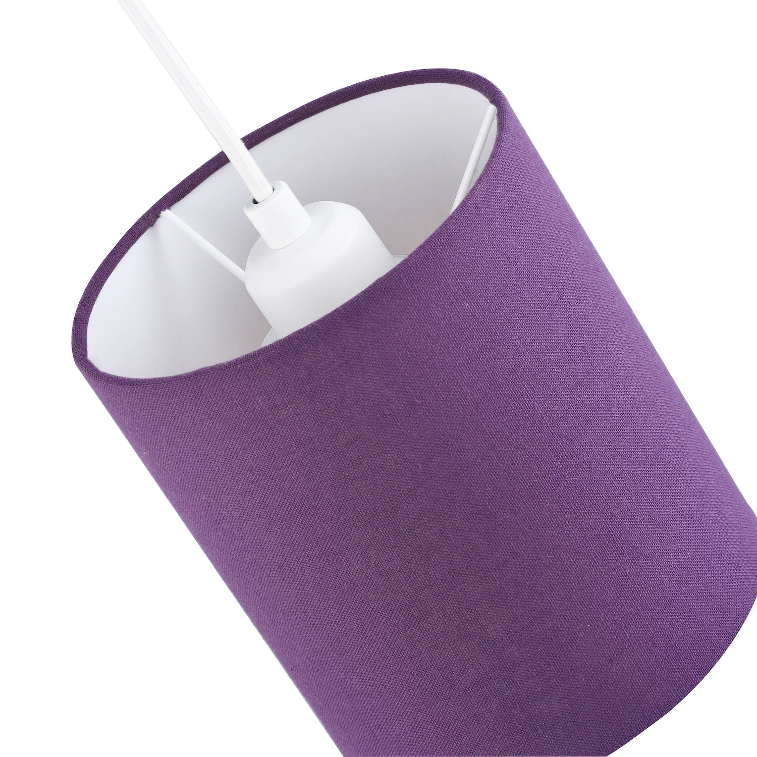 Contemporary and Elegant Vivid Purple Linen Fabric 18cm High Cylinder Lamp Shade Image 3