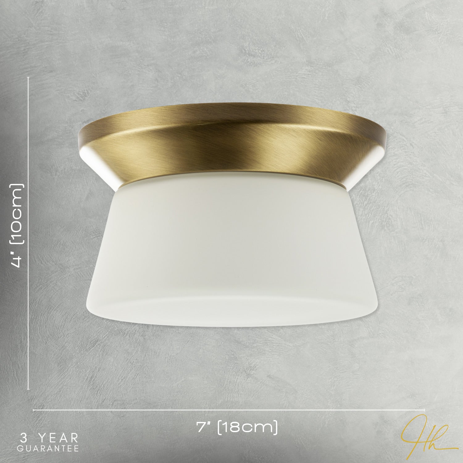 Modern Antique Brass LED Bathroom Ceiling Light with Opal White Glass Image 7