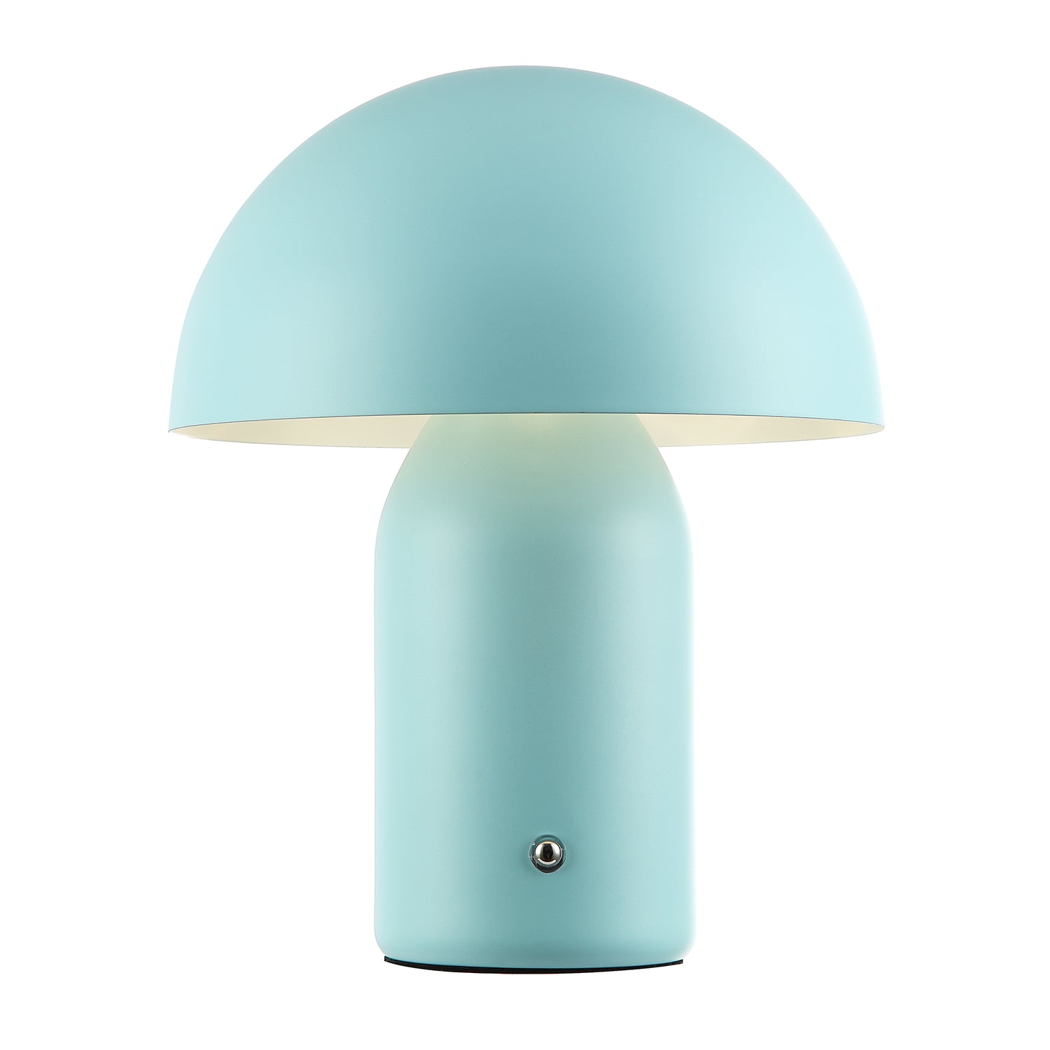 Modern Rechargeable Mushroom Table Lamp in Mat Duck Egg with Touch Dimmer Button Image 3