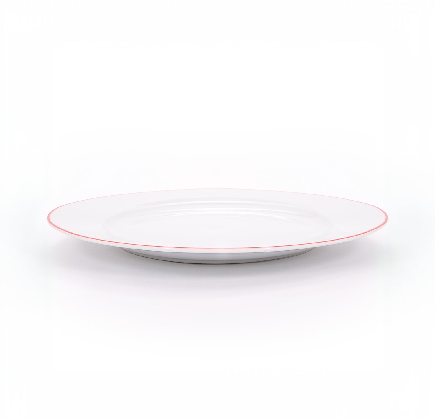 Set of 4 Durable White Ceramic Side Plates with Elegant Red Rim Image 5