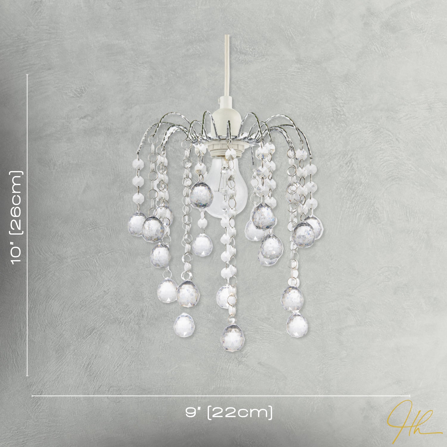Chic Waterfall Pendant Light Shade with Clear Acrylic Balls and Beads Image 7