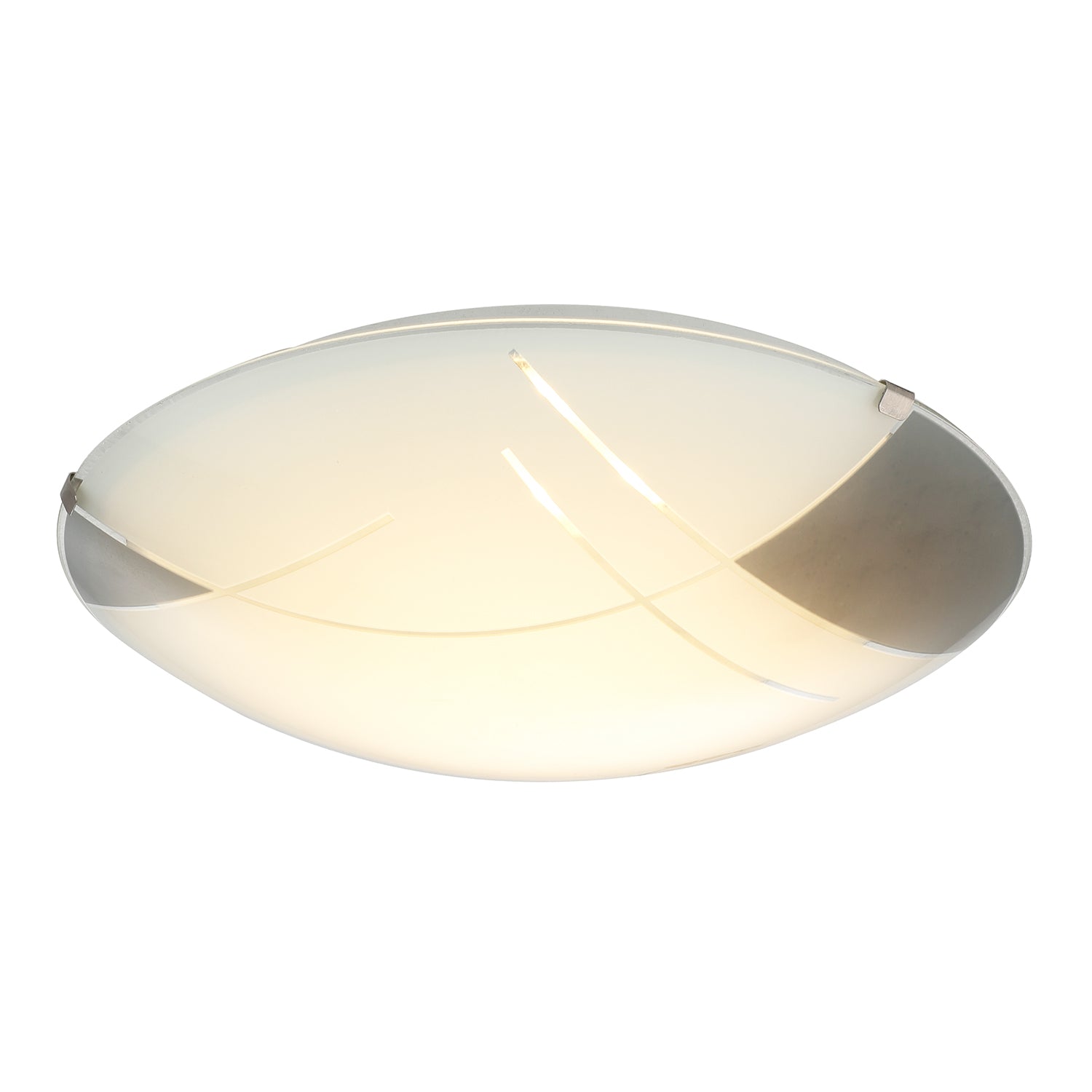 Contemporary Designer LED Opal White Glass Ceiling Light with Grey Gloss Decor Image 2