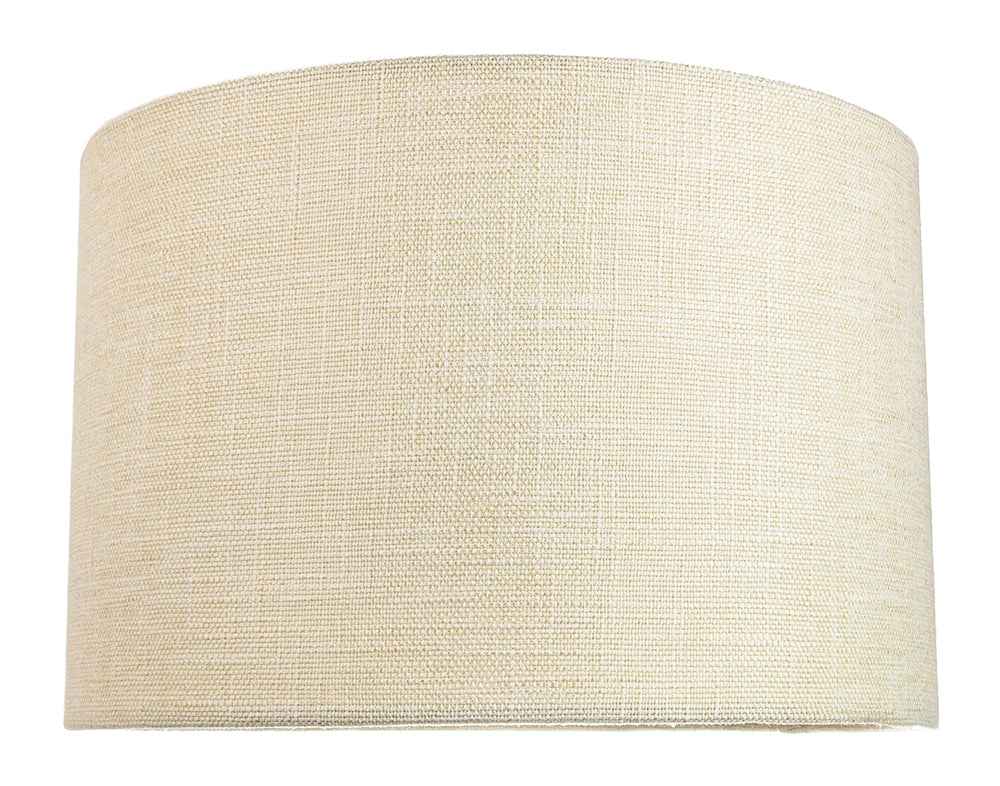 Contemporary and Sleek 12 Inch Cream Linen Fabric Drum Lamp Shade 60w Maximum Image 1