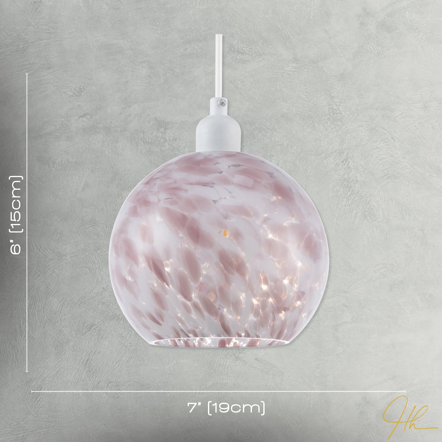Modern Pink and White Snowflake 20cm Glass Pendant Ceiling Lamp Shade Image 7
