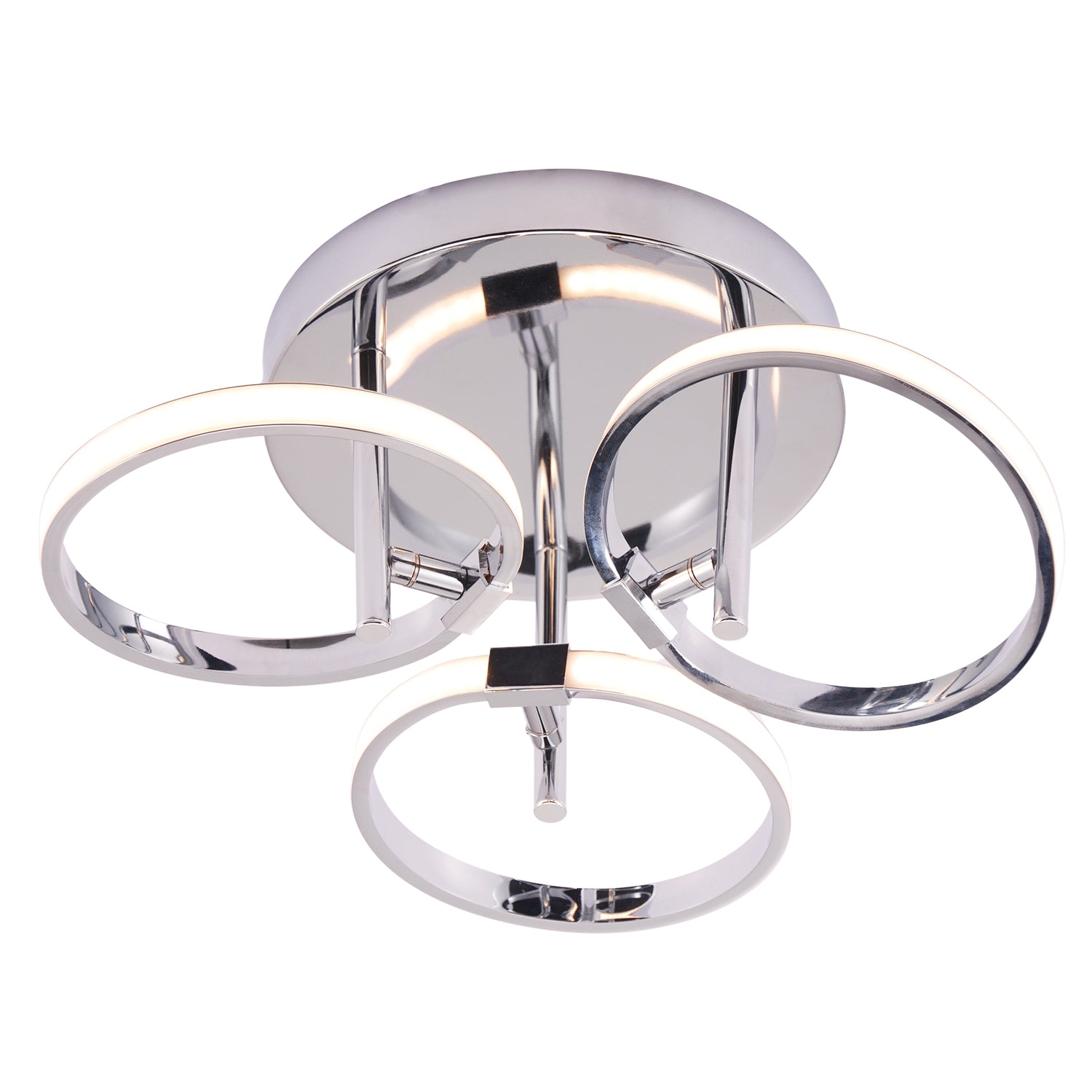 Modern Adjustable Polished Chrome Plated Halo Rings LED Ceiling Lighting Fitting Image 1