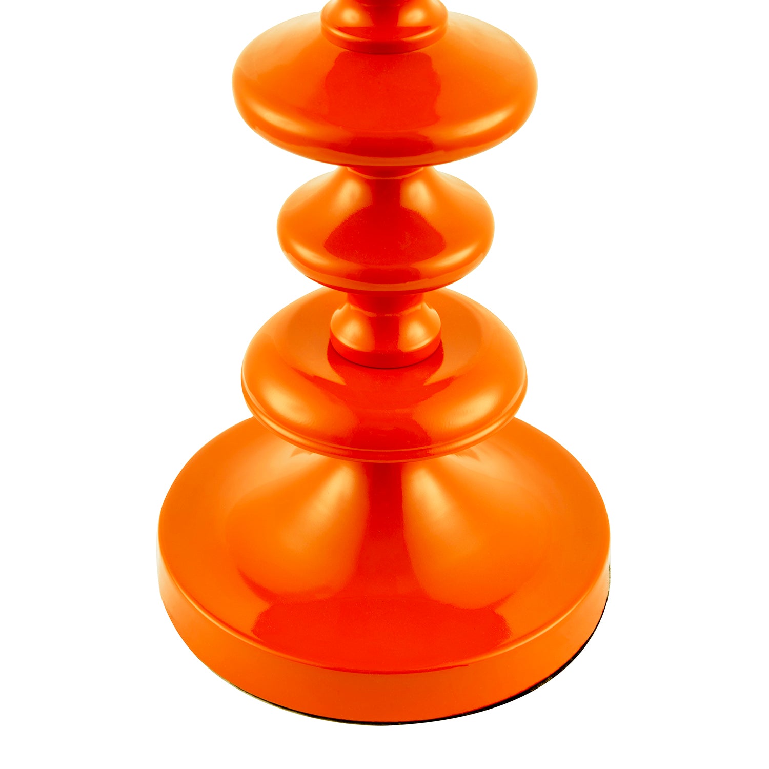Modern Vivid Orange Gloss Table Lamp Base with Chic Round Step Design Image 5