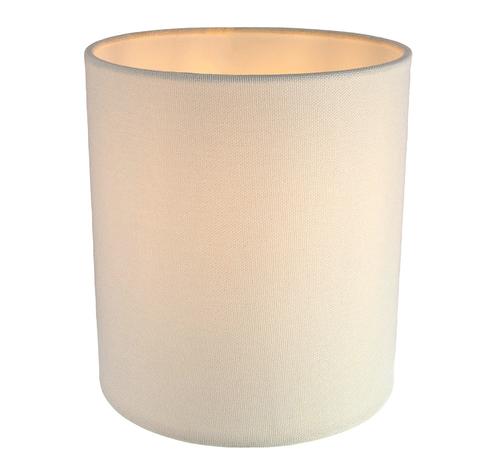 Contemporary and Elegant Soft Cream Linen Fabric 18cm High Cylinder Lamp Shade Image 1