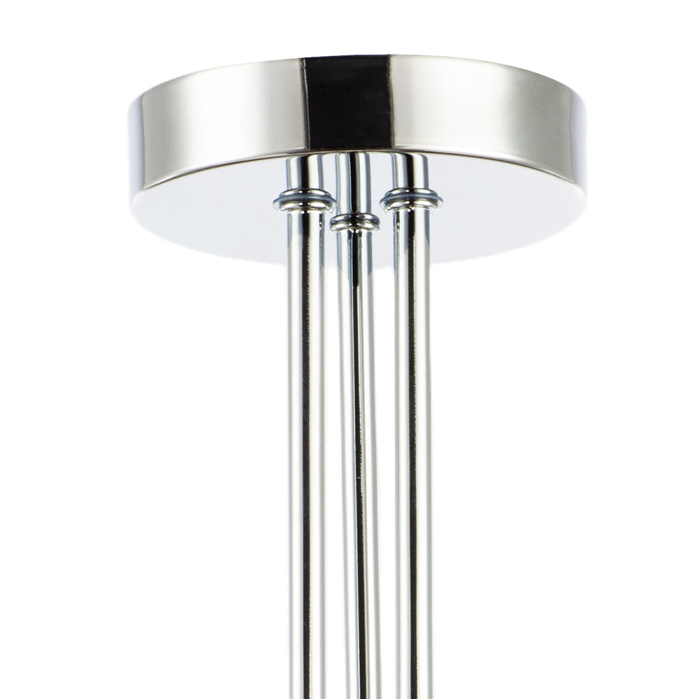 Modern Polished Chrome Plated Ceiling Light Fitting with Swirl Glass Image 3