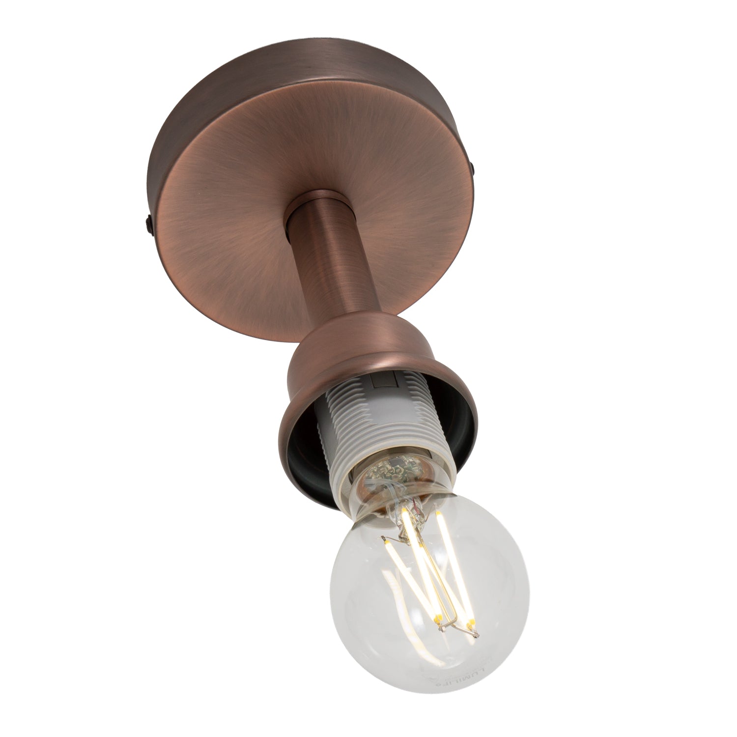 Contemporary Designer Short Semi Flush Antique Copper Ceiling Light Image 3