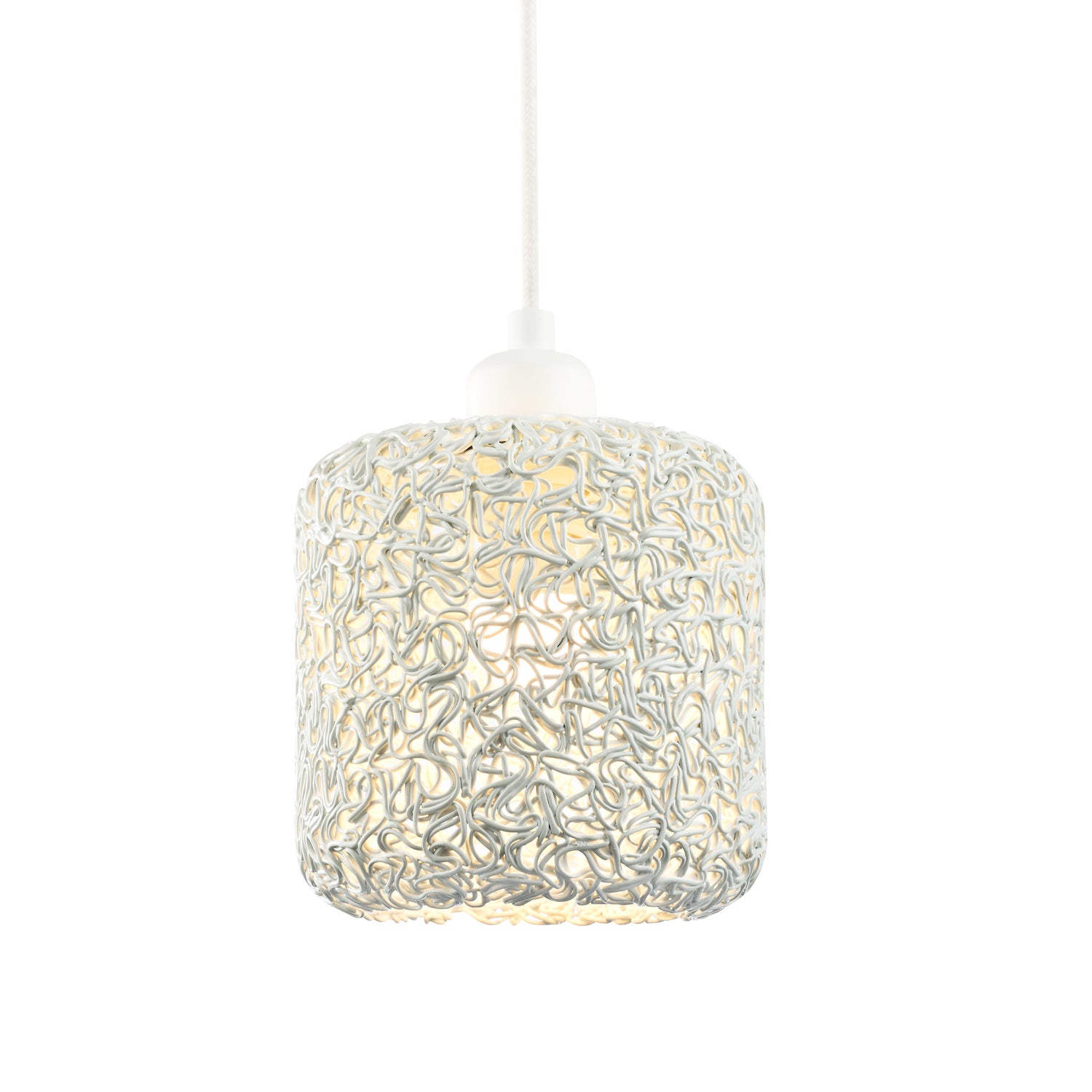 Industrial and Retro Style Twisted Wire Mesh Metal Light Shade in White Gloss Image 2