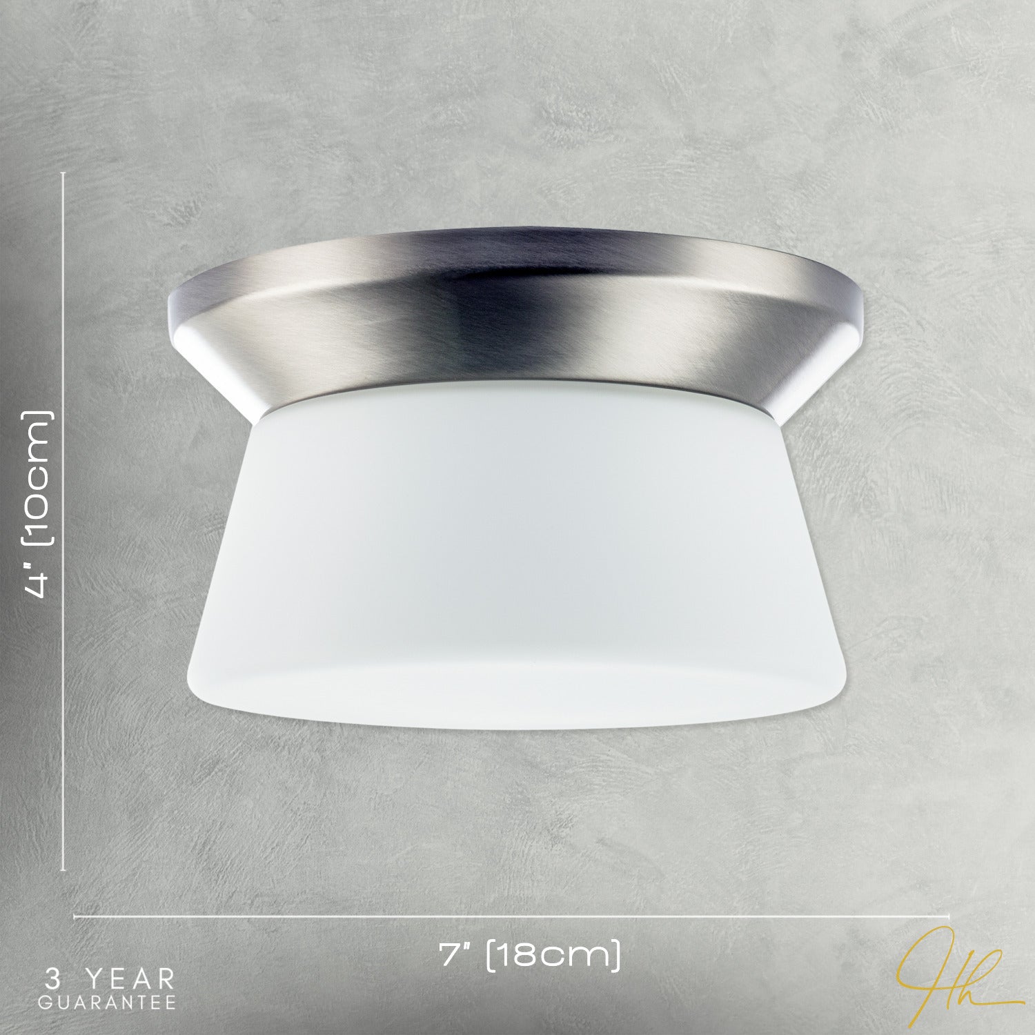 Modern Satin Nickel LED Bathroom Ceiling Light with Opal White Glass Image 7