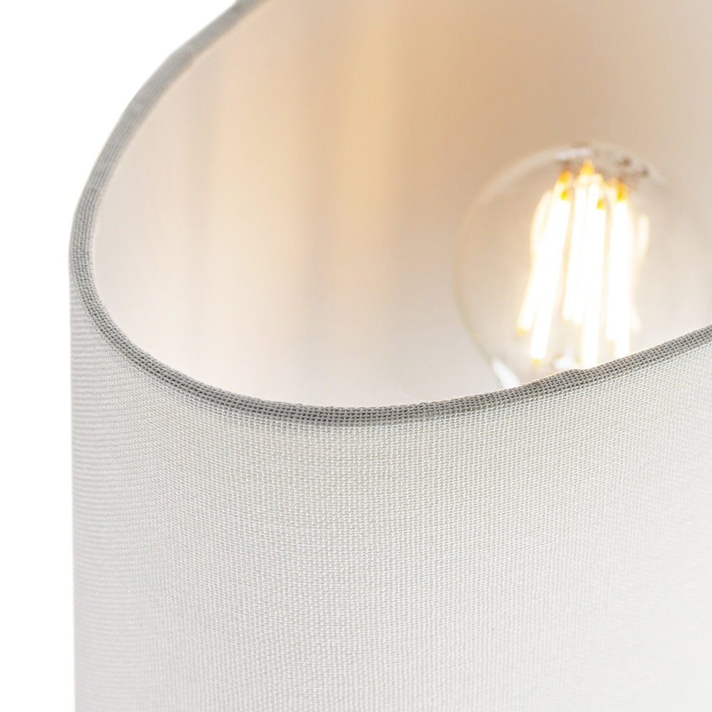 Contemporary and Stylish Ivory White Linen Fabric Oval Lamp Shade - 30cm Width Image 3