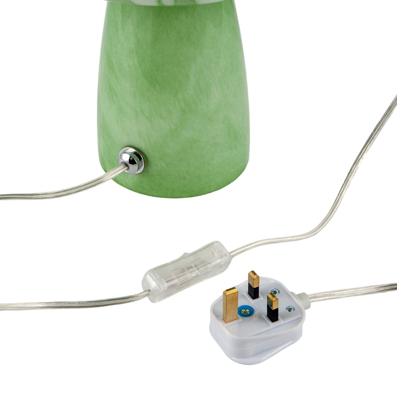 Retro Italian Designed Green Glass Mushroom Lamp with Copper Flecks Image 8