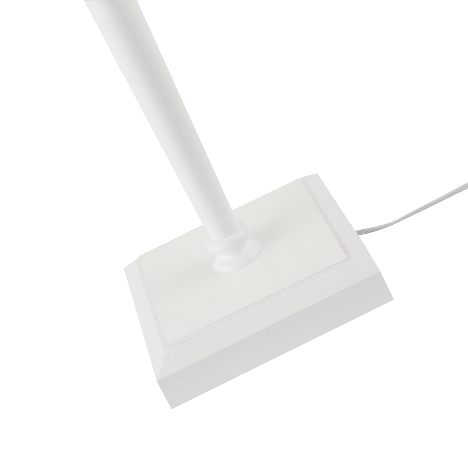 Chic White Wood Standing Floor Lamp with Square Base and Foot Switch Image 4