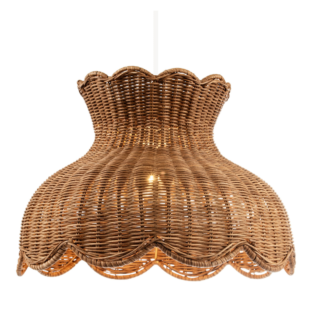 Dark Brown Woven Rattan Pendant Light Shade in Vase Inspired Shape Image 2