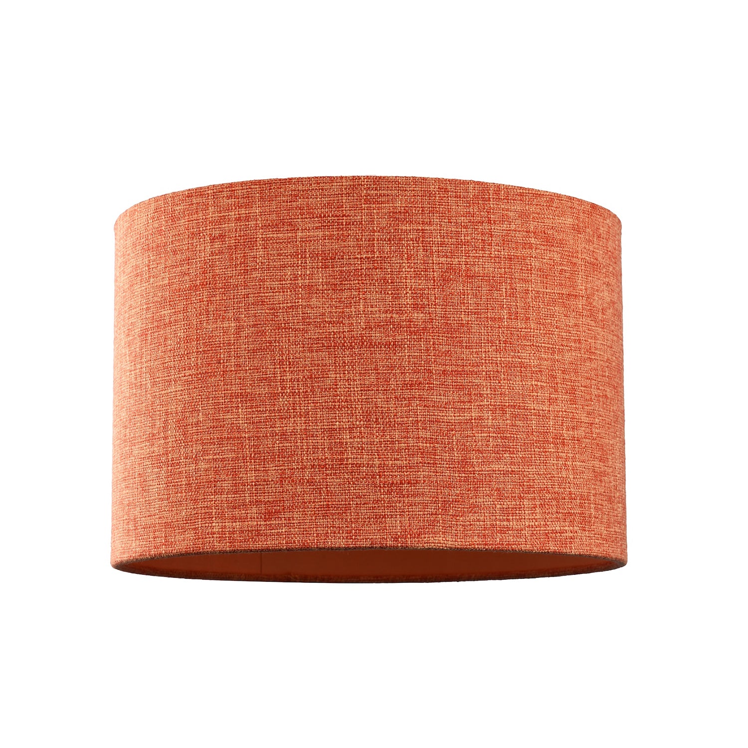 Contemporary and Sleek Orange Natural Linen Fabric Drum Lamp Shade 60w Max Image 1