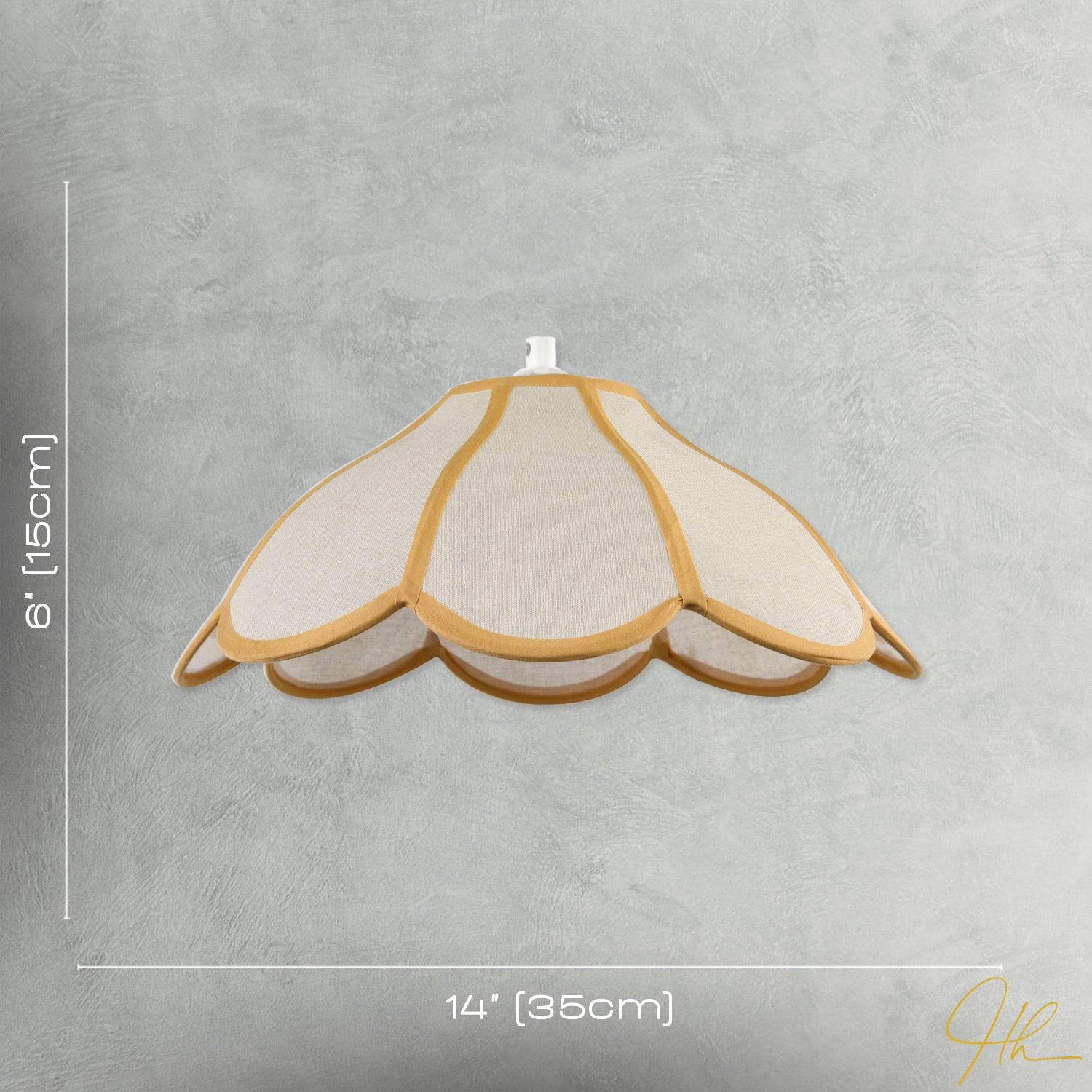 Classic Natural Linen Pendant Ceiling Shade with Taupe Cotton Trim Image 7