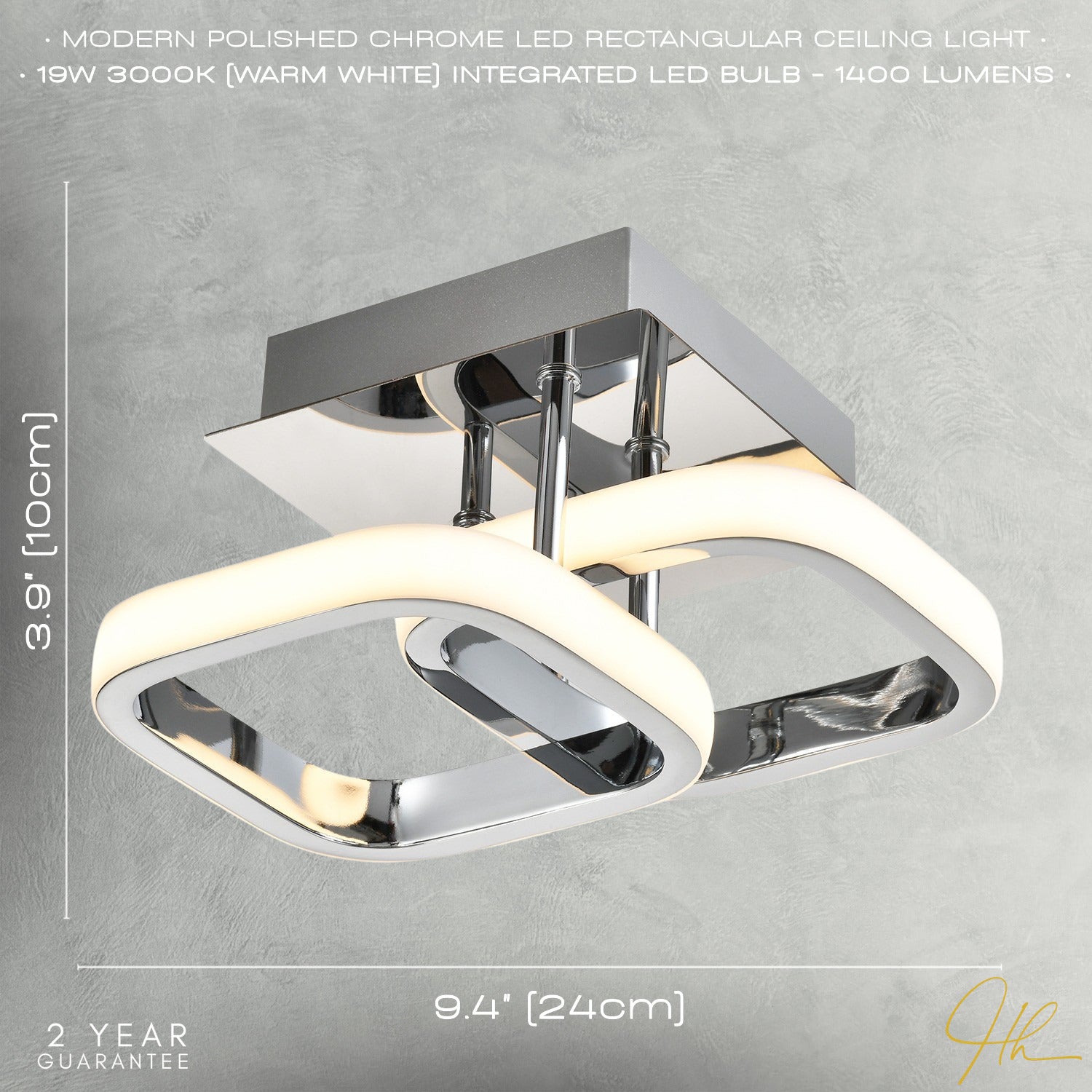 Contemporary Compact Double Head LED Chrome Ceiling Light Fitting Image 6