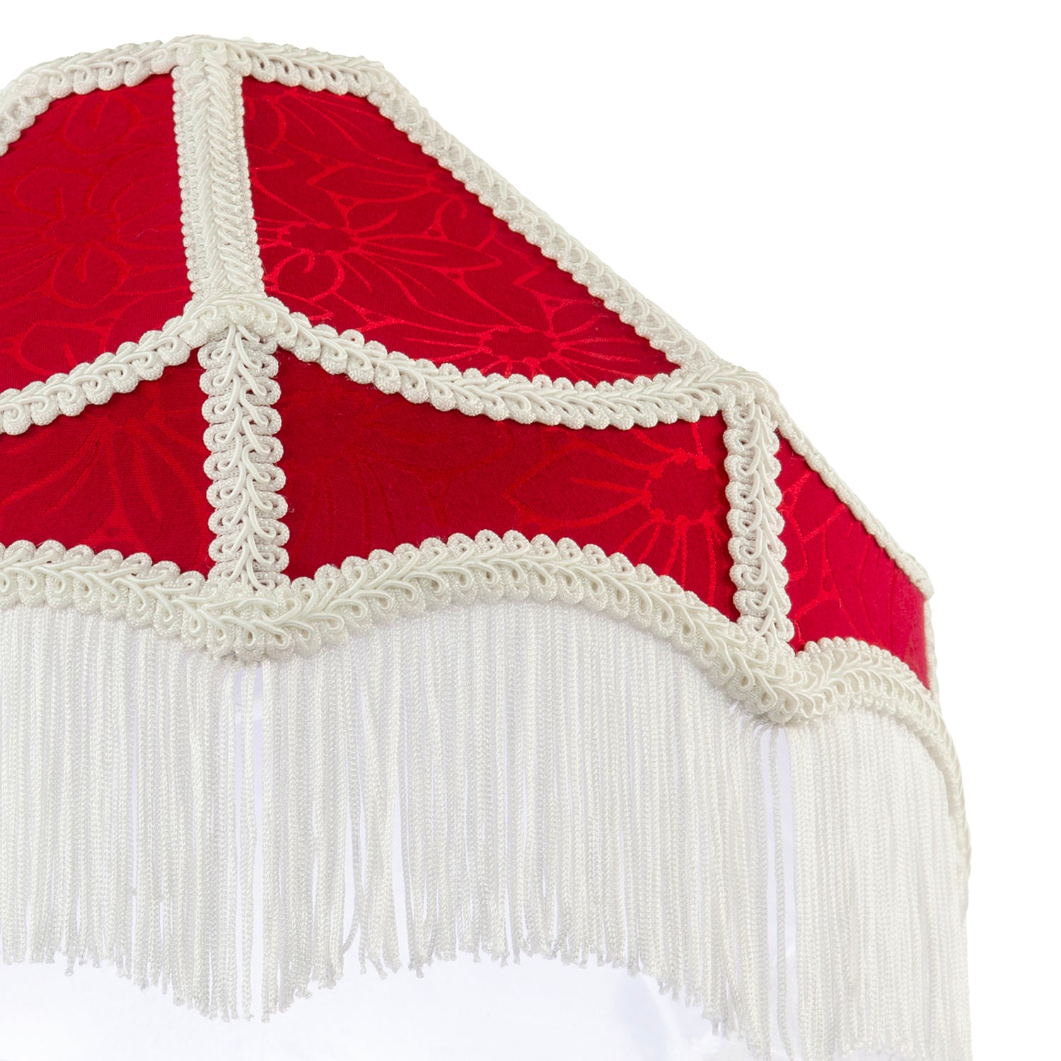 Classic Victorian Style Empire Pendant Shade in Burgundy Red Fabric Image 5