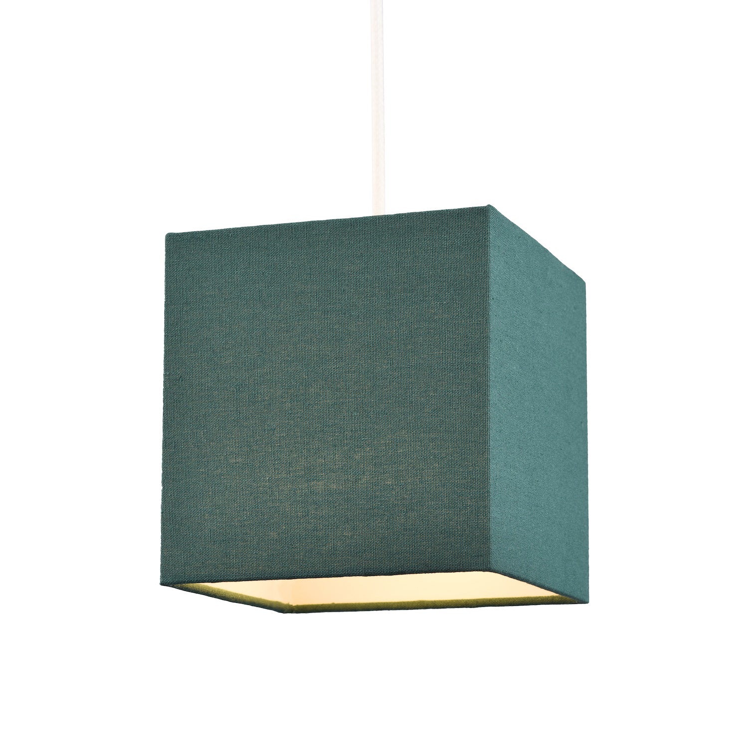 Contemporary and Stylish Forest Green Linen Fabric Square 16cm Lamp Shade Image 3