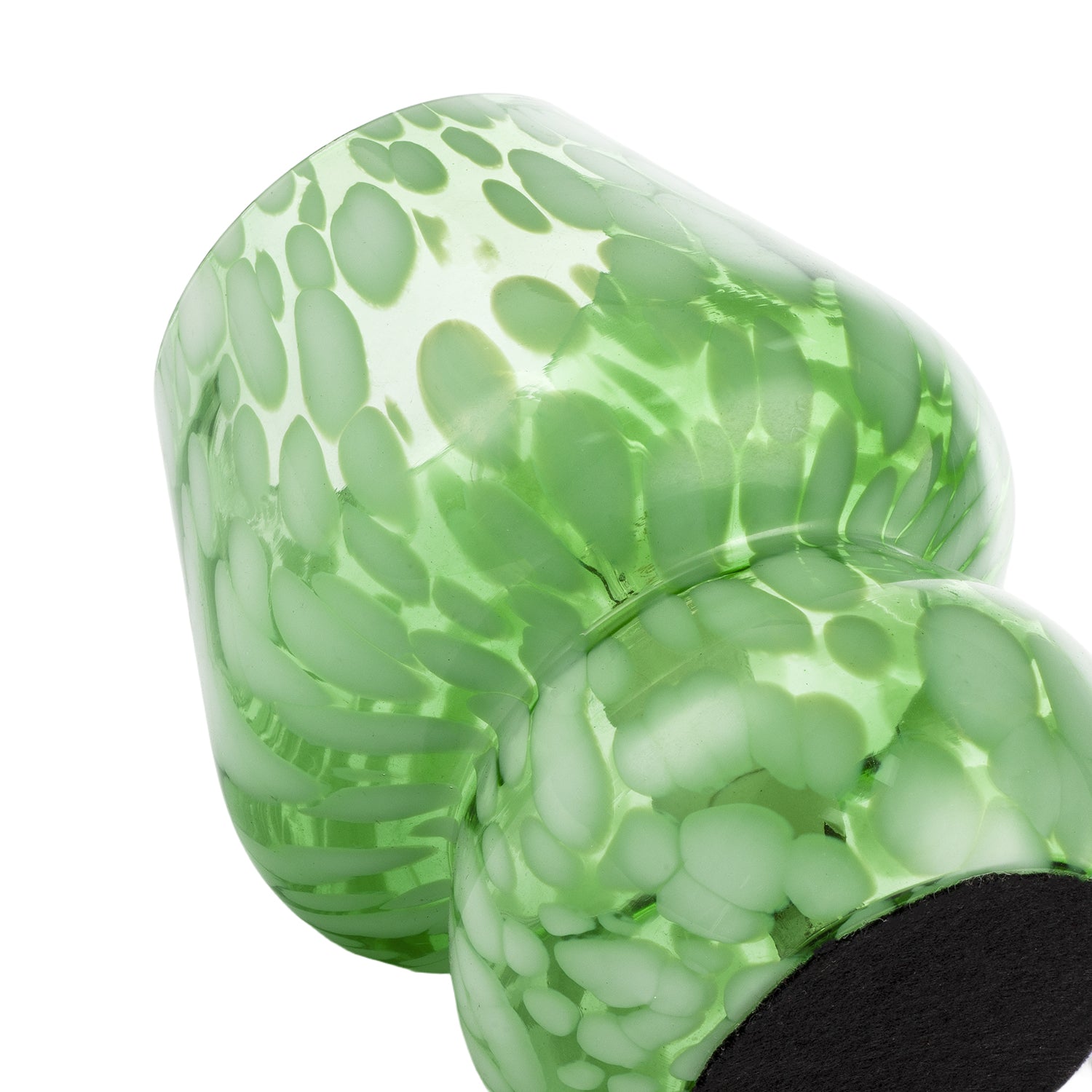 Eye Catching Artisan Style Emerald Green Mottled Glass Table Lamp Image 5