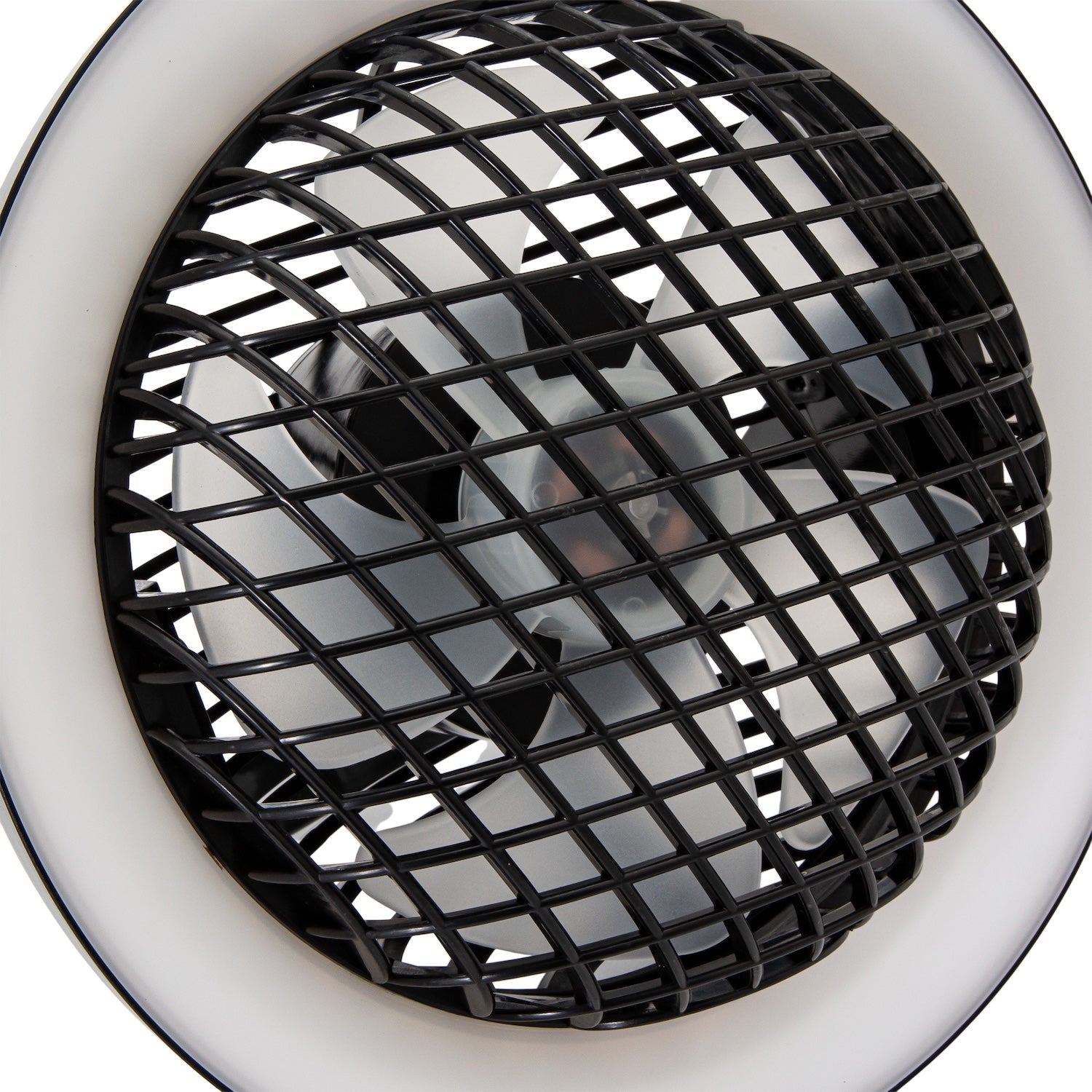 Black Rechargeable 3 Speed Desk Fan with LED Dimmable Ring Light Image 4