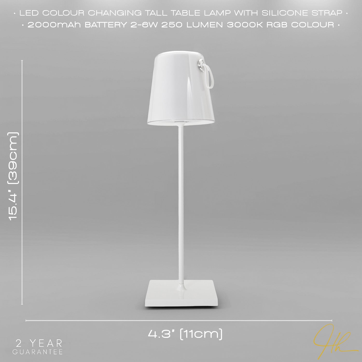 Tall Modern White LED Colour Changing Rechargeable Touch Table Lamp Image 7