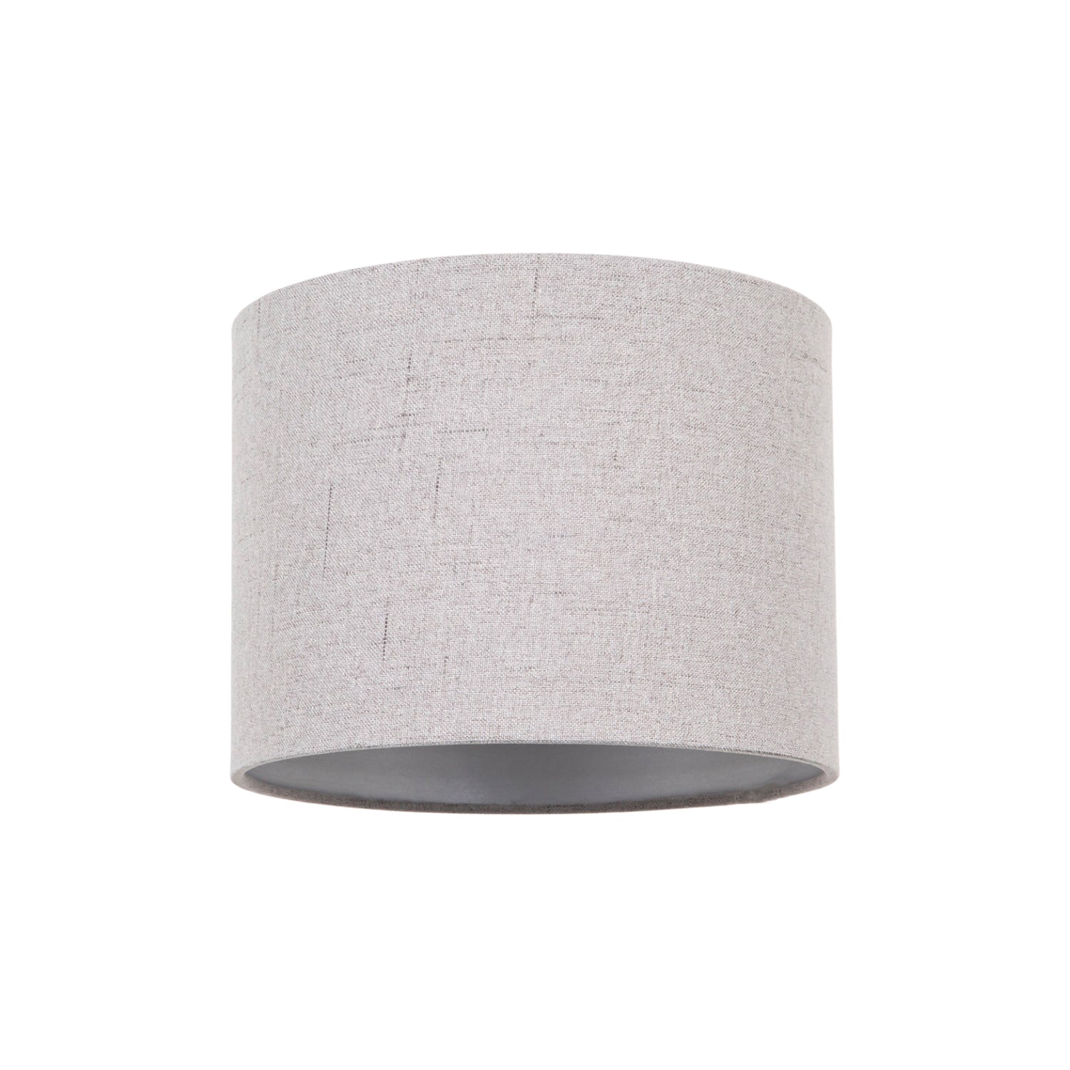 Modern Grey Linen Fabric Small 8" Drum Lamp Shade with Matching Satin Lining Image 1