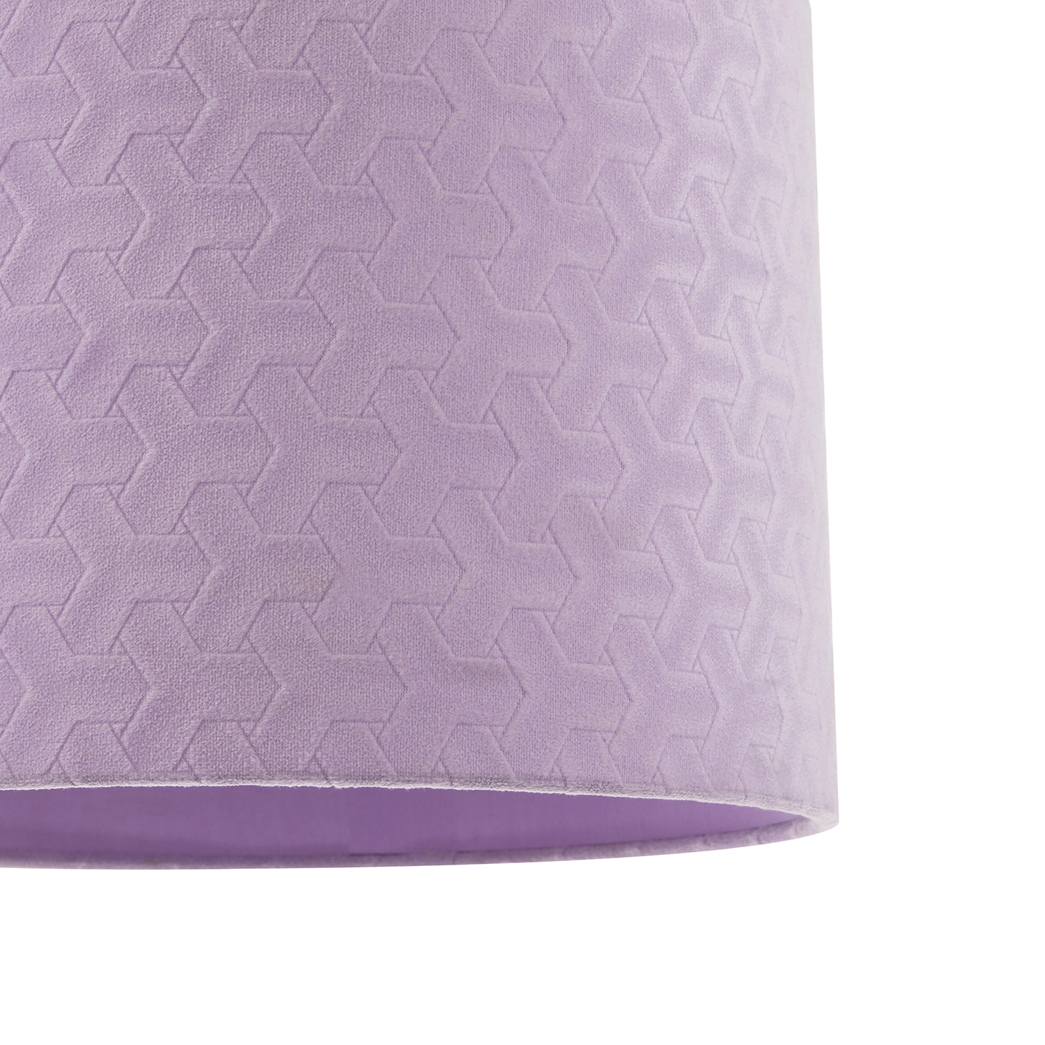 Modern Lilac Velvet Fabric Drum Lampshade with Inner Cotton Lining Image 5