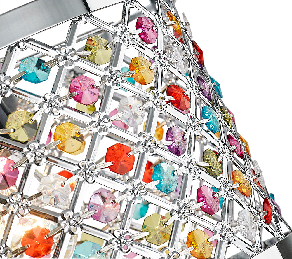 Modern Sparkly Ceiling Pendant Light Shade with Multi-Coloured Beads Image 3