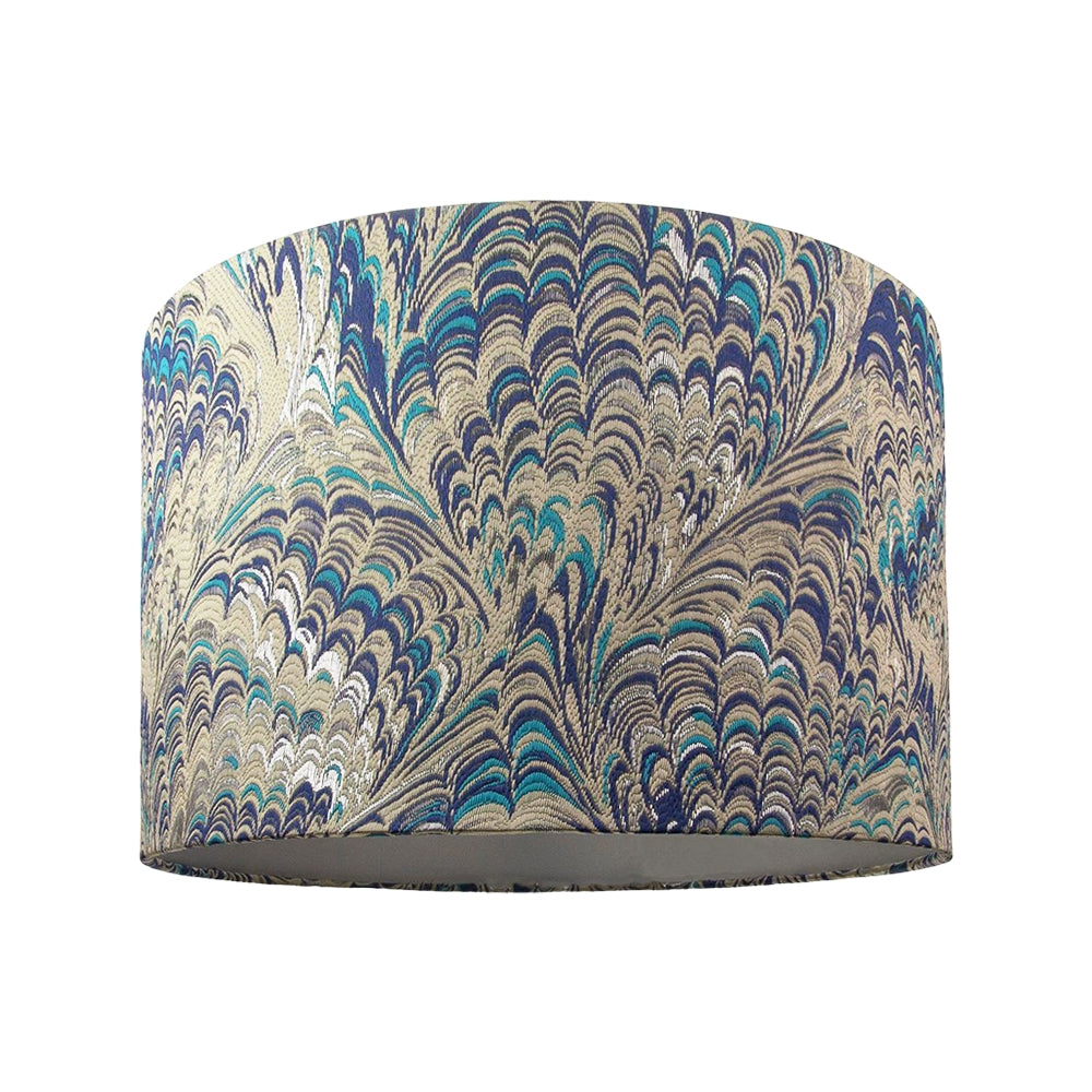 Contemporary and Vivid Peacock Print Table/Pendant Lamp Shade in Soft Cotton Image 1