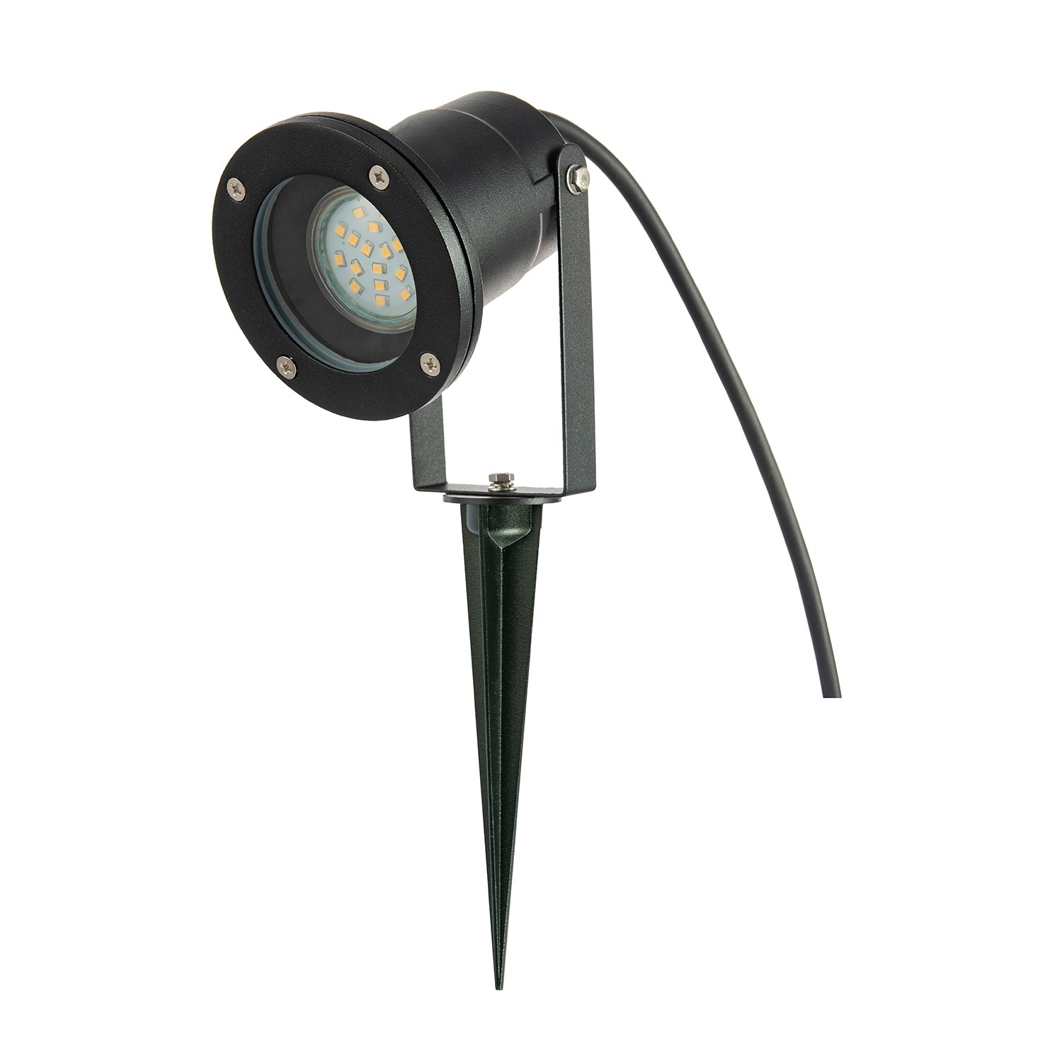 Outdoor Garden 240v Spike Light in Matte Black with 2m Cable and Modern Design Image 1